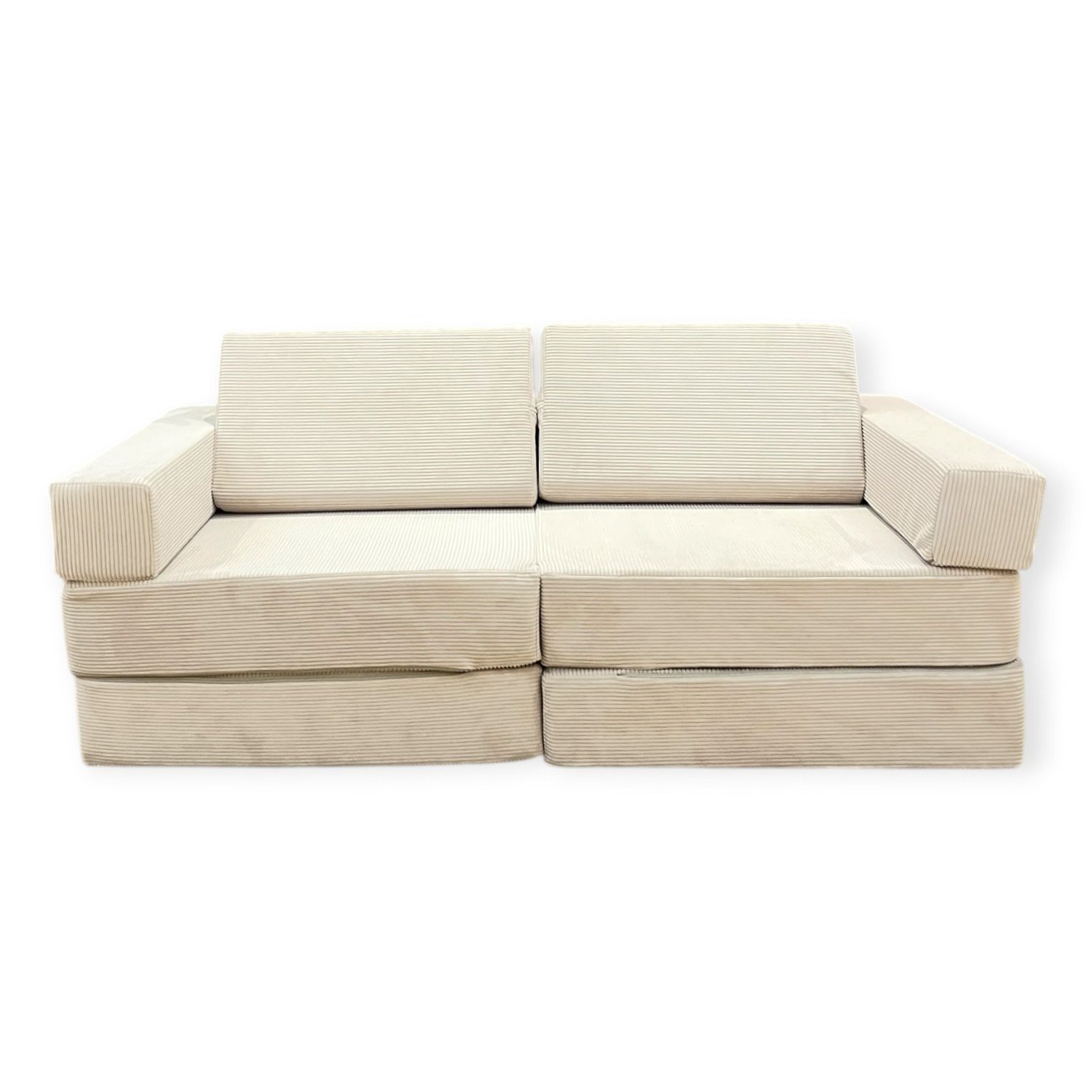 Neztly Corduroy Sandy Snuggle Junior Kids Play Sofa (Beige)-8pcs