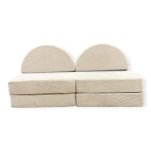 Neztly Corduroy Sandy Snuggle Junior Play Sofa (Beige)- Half Round Set - 6pcs