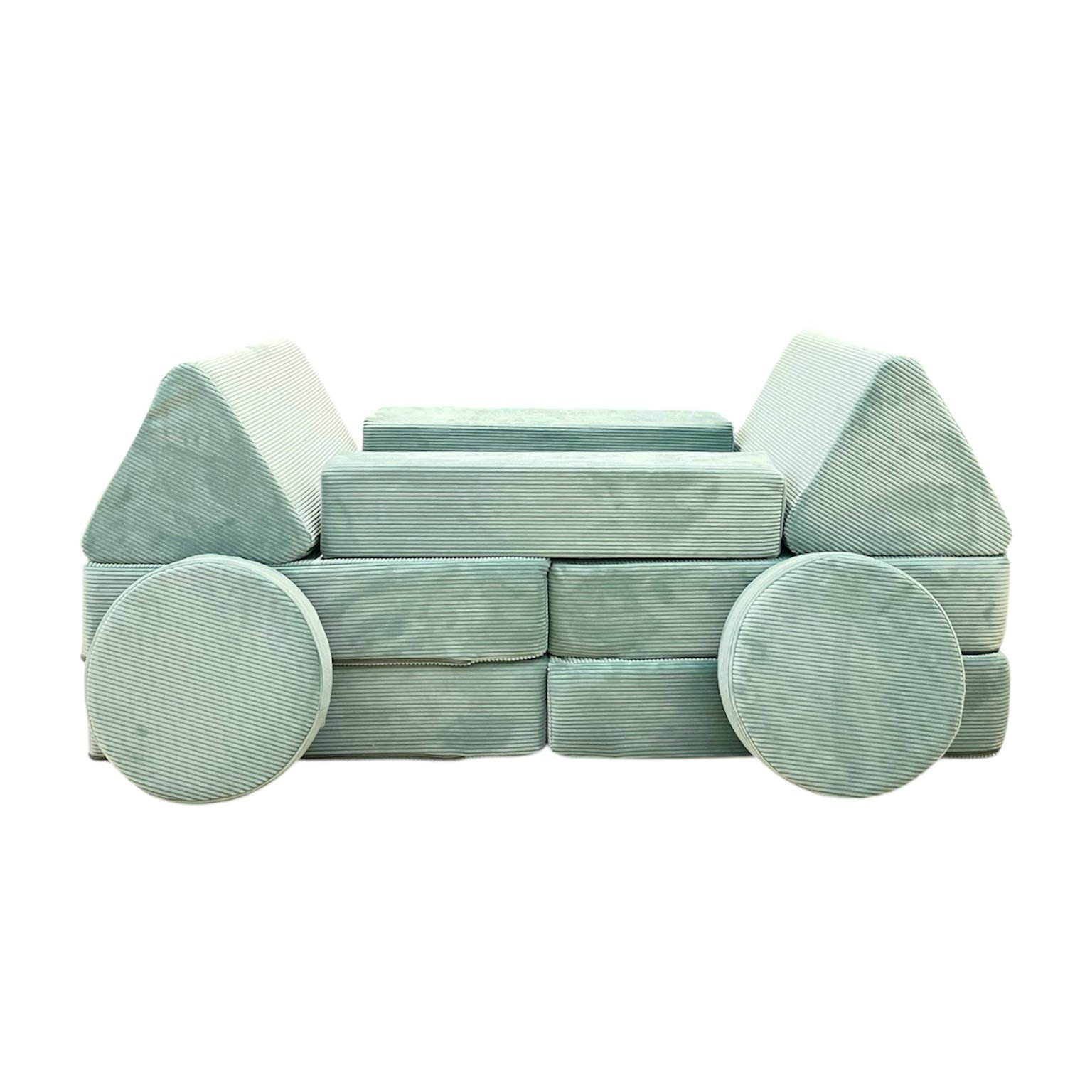 Neztly Corduroy Mossy Cozy Junior Play Sofa (Green) -10 pcs - Image 4