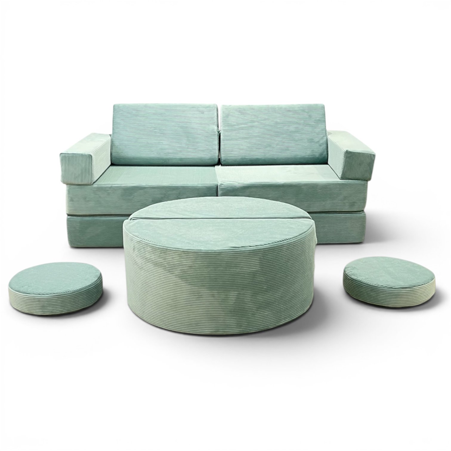 Neztly Corduroy Mossy Cozy Junior Play Sofa (Green) -12 pcs