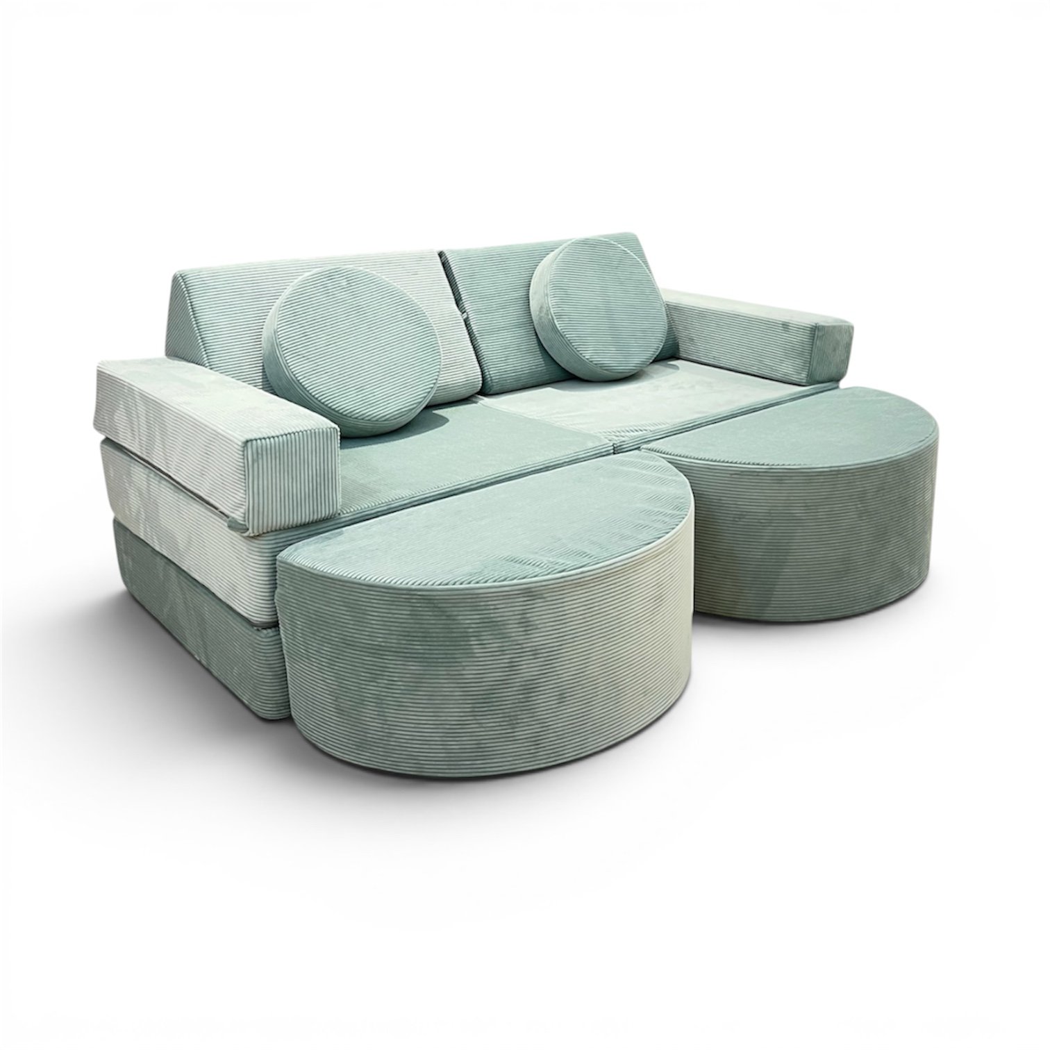 Neztly Corduroy Mossy Cozy Junior Play Sofa (Green) -12 pcs - Image 2