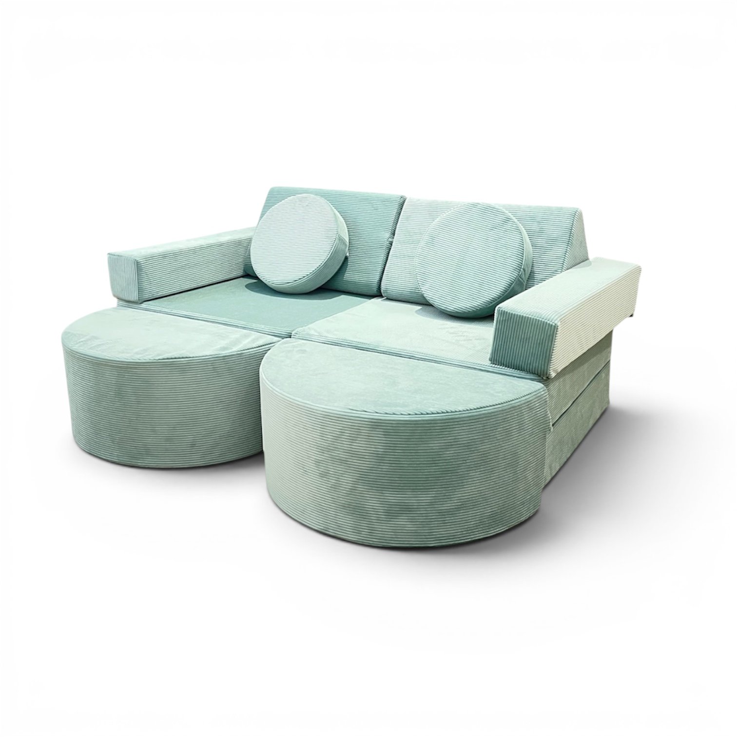 Neztly Corduroy Mossy Cozy Junior Play Sofa (Green) -12 pcs - Image 3