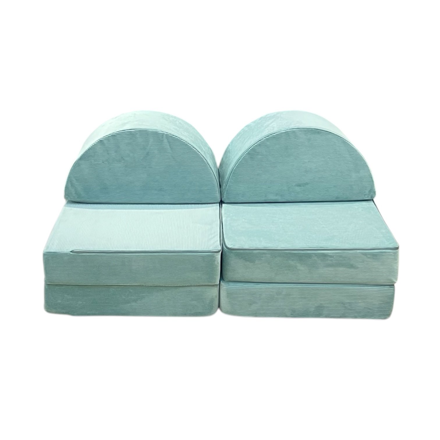 Neztly Corduroy Mossy Cozy Junior Play Sofa (Green) Half Round -6 pcs