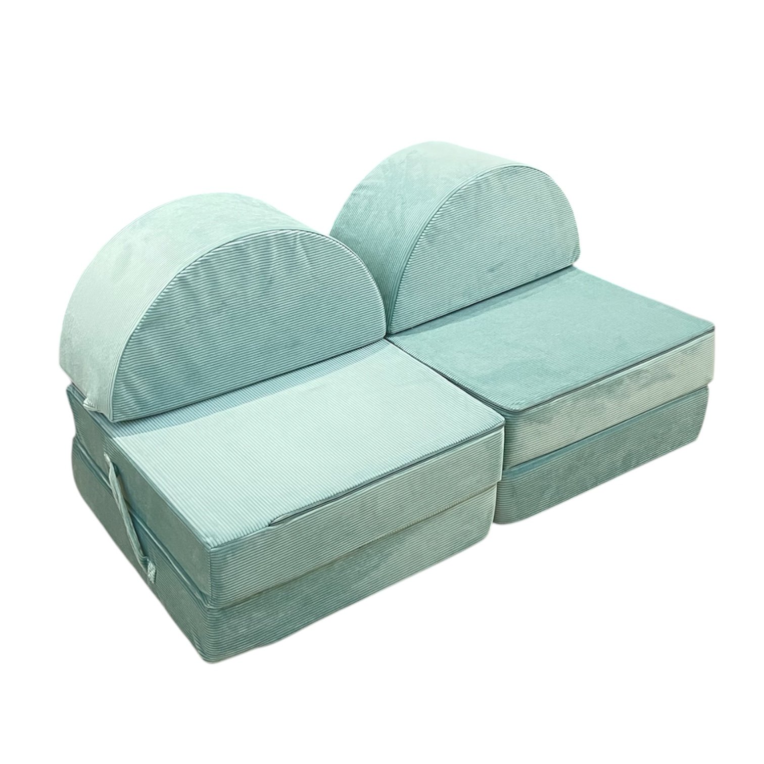 Neztly Corduroy Mossy Cozy Junior Play Sofa (Green) Half Round -6 pcs - Image 2