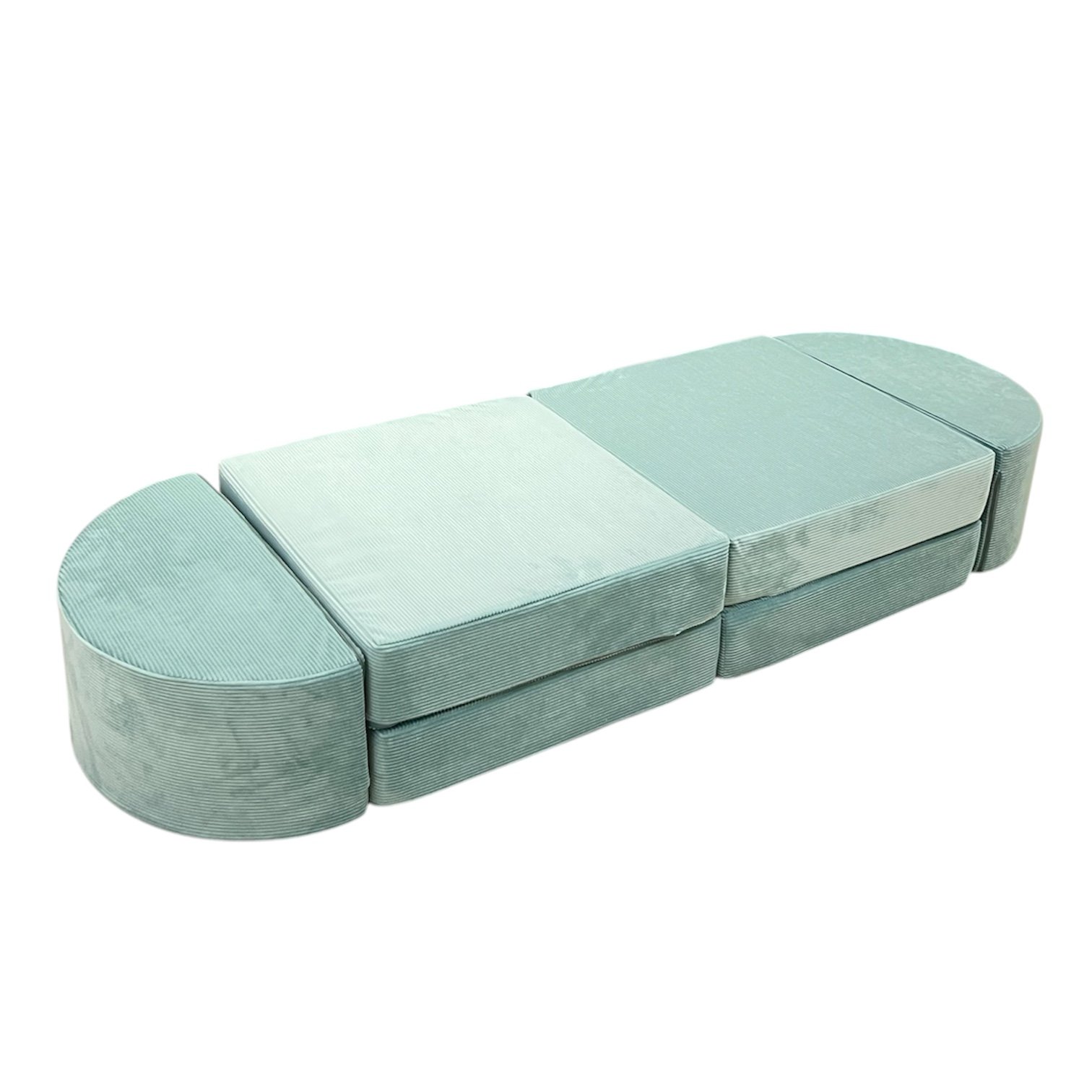 Neztly Corduroy Mossy Cozy Junior Play Sofa (Green) Half Round -6 pcs - Image 3