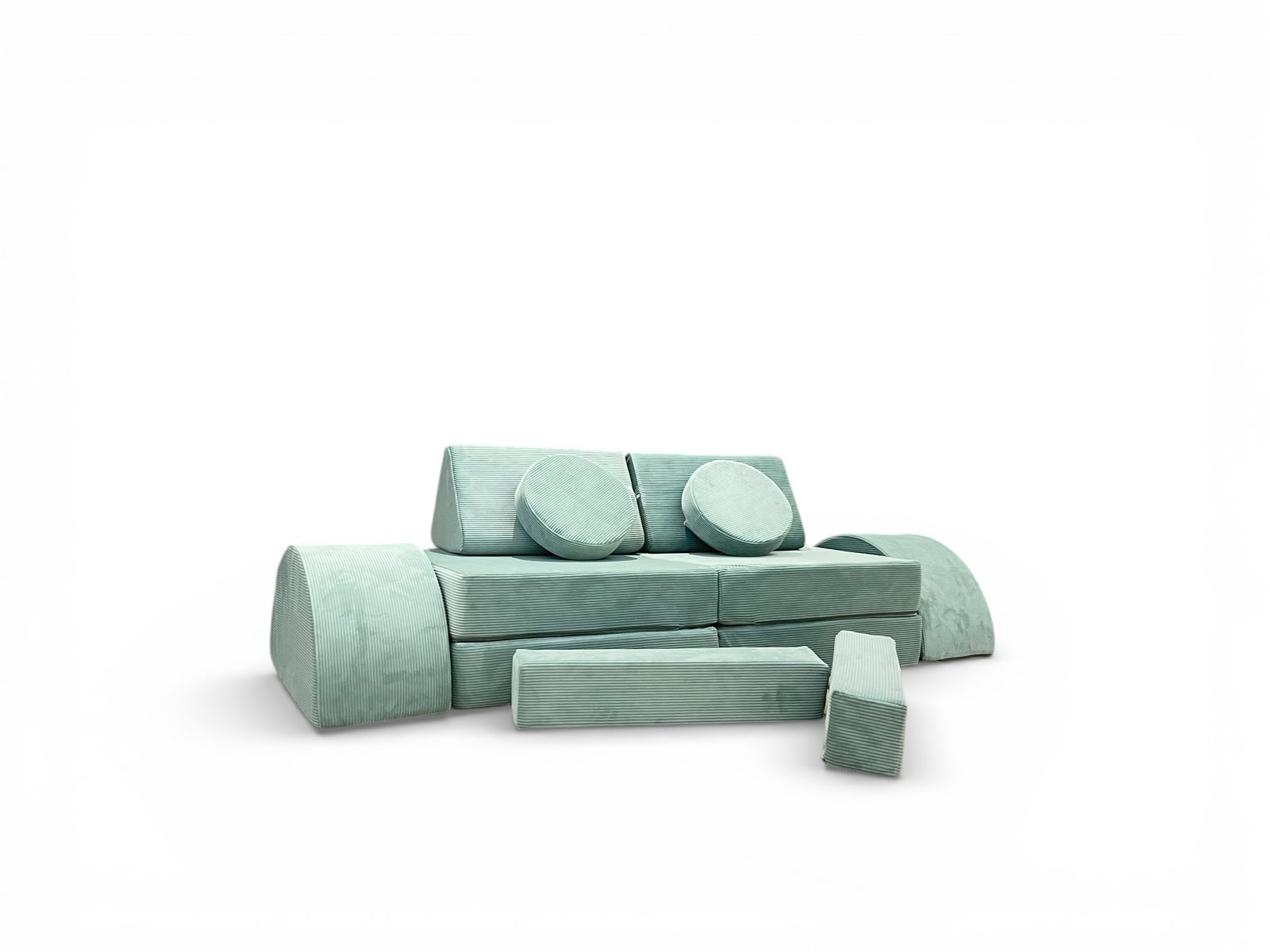 Neztly Corduroy Mossy Cozy Junior Play Sofa (Green) -12 pcs - Image 4