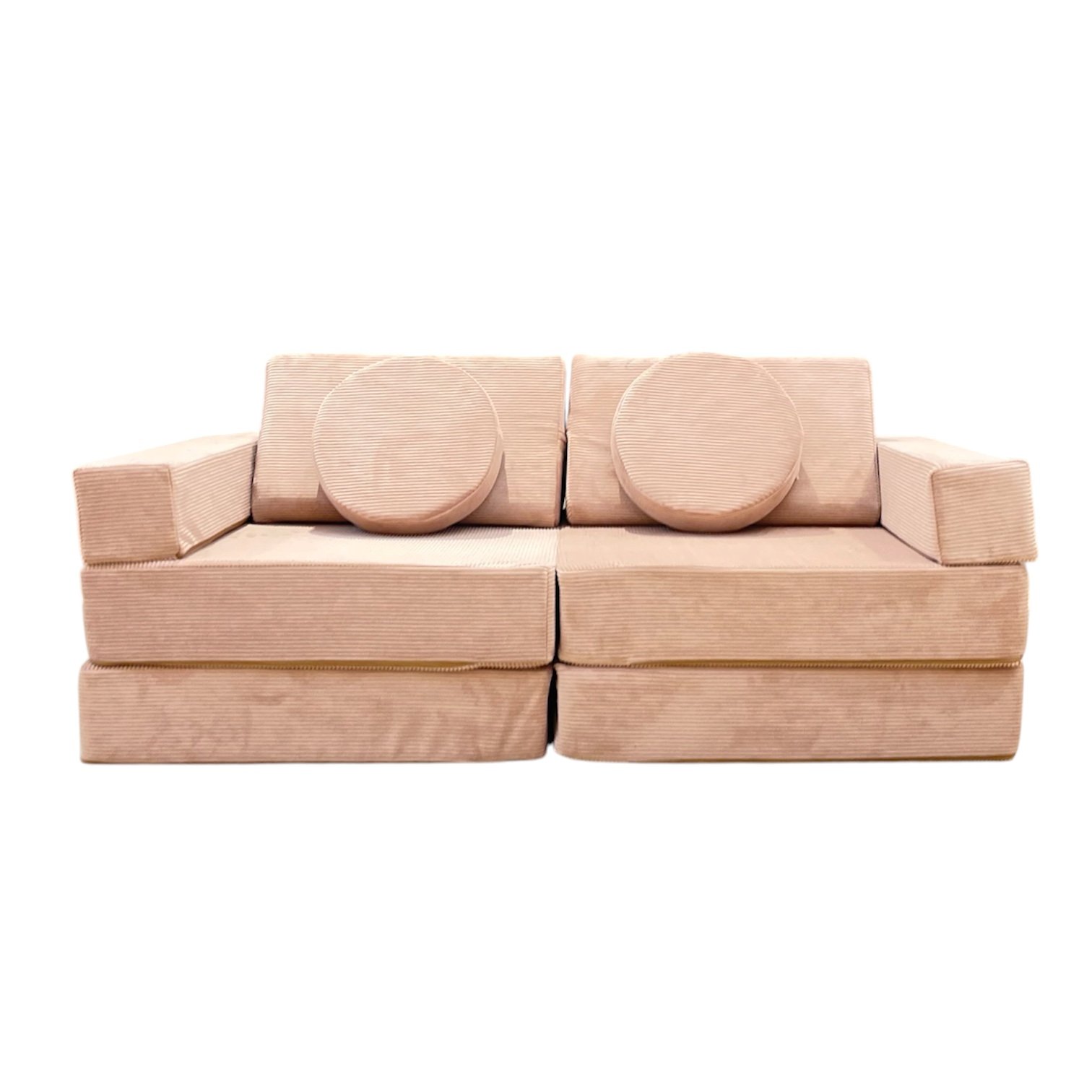Neztly Corduroy Peachy Cuddle Junior Play Sofa (Peach pink)- 10pcs