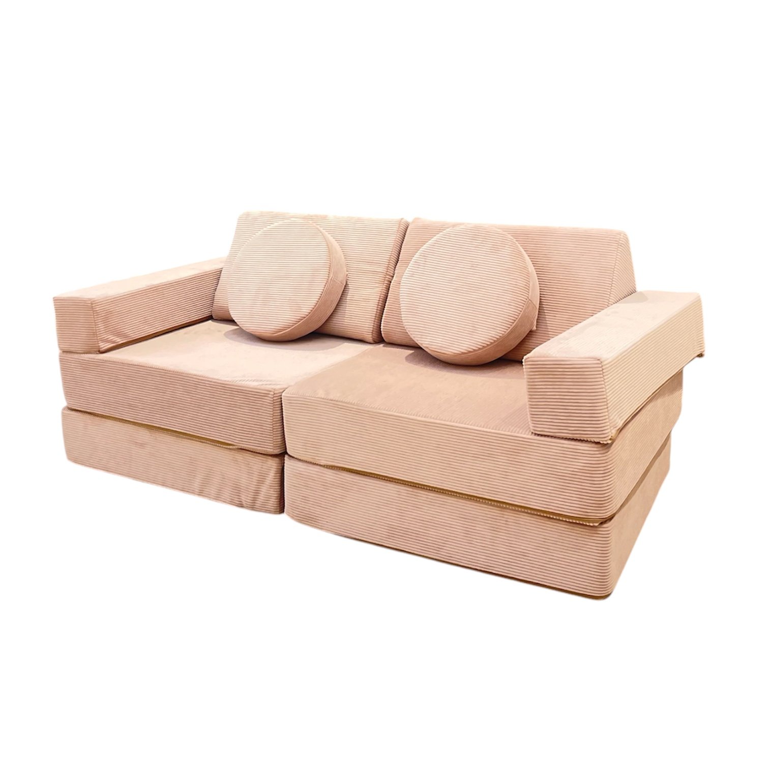Neztly Corduroy Peachy Cuddle Junior Play Sofa (Peach pink)- 10pcs - Image 2