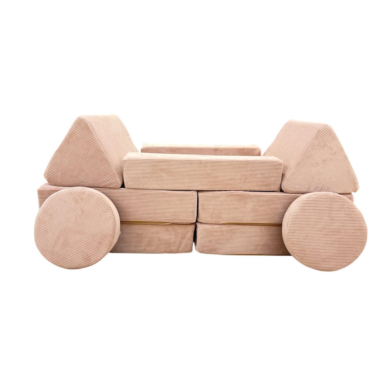 Neztly Corduroy Peachy Cuddle Junior Play Sofa (Peach pink)- 10pcs - Image 4