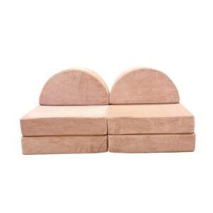 Neztly Corduroy Peachy Cuddle Junior Play Sofa (Peach pink) Half Round Set- 6pcs