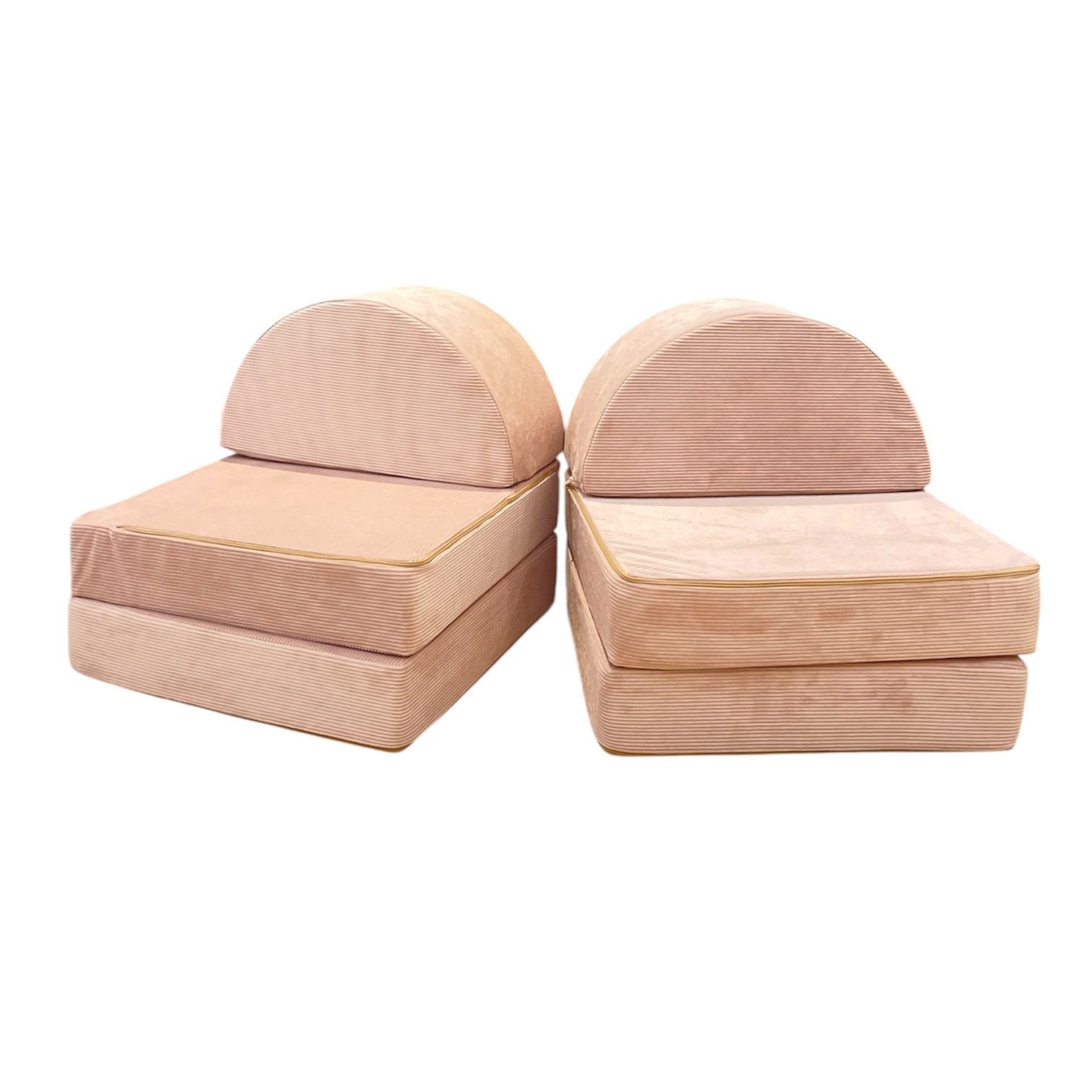 Neztly Corduroy Peachy Cuddle Junior Play Sofa (Peach pink) Half Round Set- 6pcs - Image 3