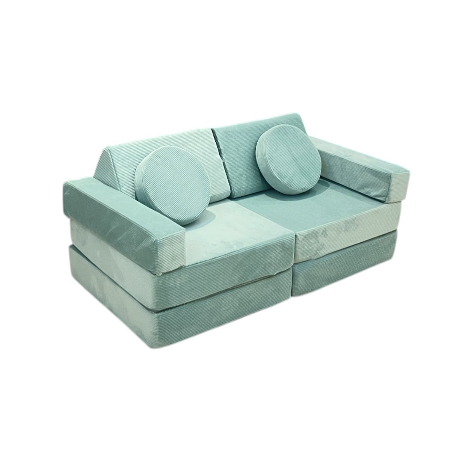 Neztly Corduroy Mossy Cozy Junior Play Sofa (Green) -10 pcs - Image 2